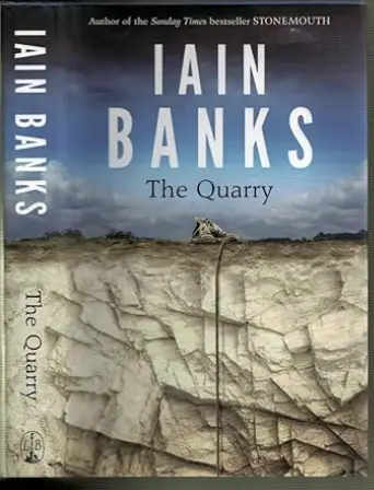 The Quarry Book cover image, a pair of trainers on the edge of a chalk quarry