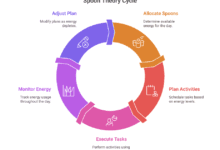 Infographic showing spoon theory cycle