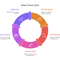 Infographic showing spoon theory cycle