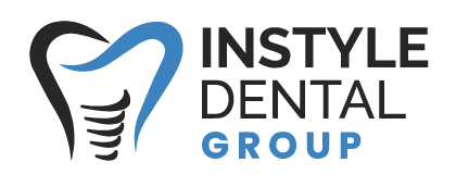 Instyle Dental group logo in blue and black showing a stylised tooth logo 
