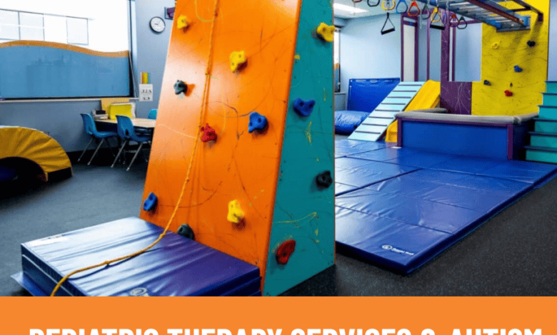 WestSide pediatric therapy gym in Lombard, Illinois, with climbing wall, padded play equipment and autism evaluation services.