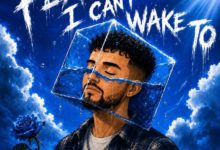 Illustrated cover of Johkes with his head inside a water-filled glass cube under the words “PEACE I CAN’T WAKE TO.”